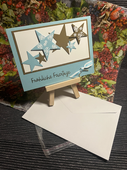 Weihnachtskarte "Sterne und Schneeflocken"