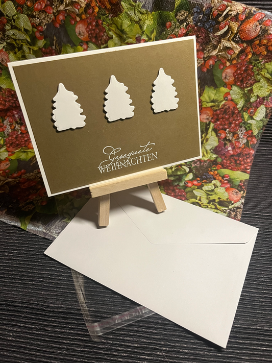 Weihnachtskarte "drei kleine Tannen"