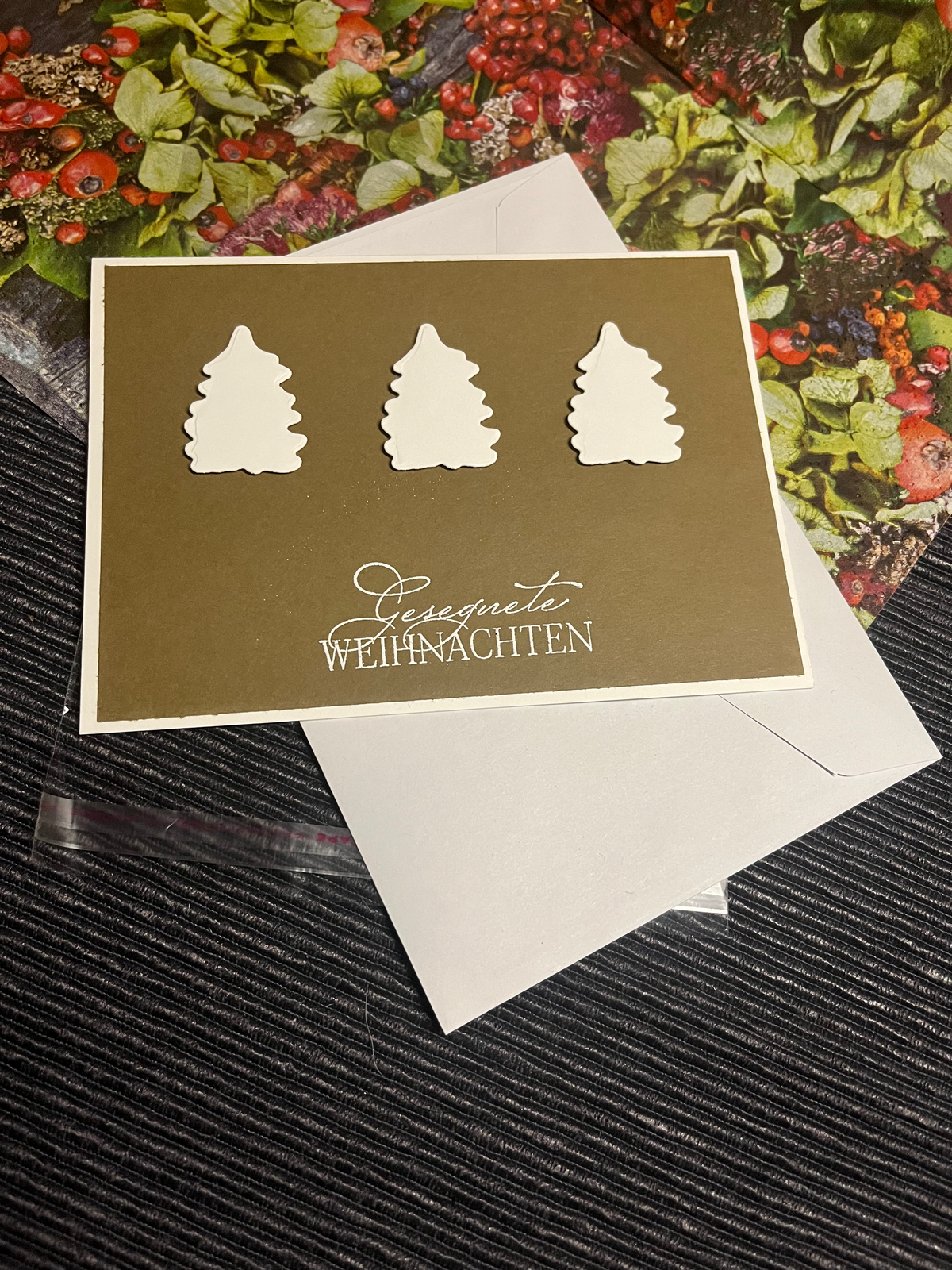 Weihnachtskarte "drei kleine Tannen"
