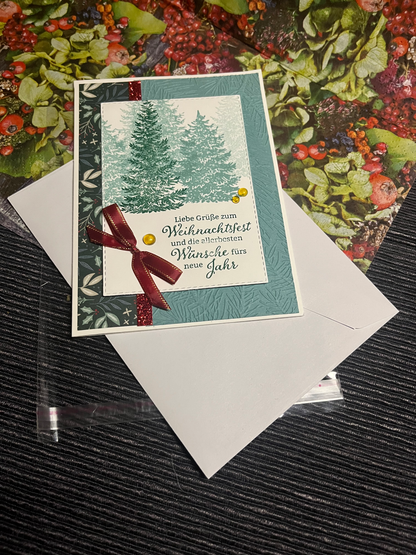 Weihnachtskarte "Winterlicher Tannenwald"